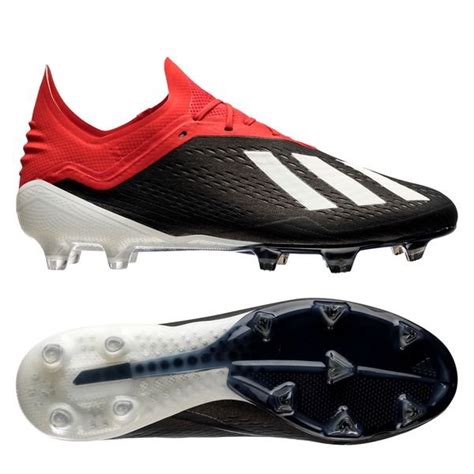 adidas x 18+ voetbalschoenen fg zwart wit rood